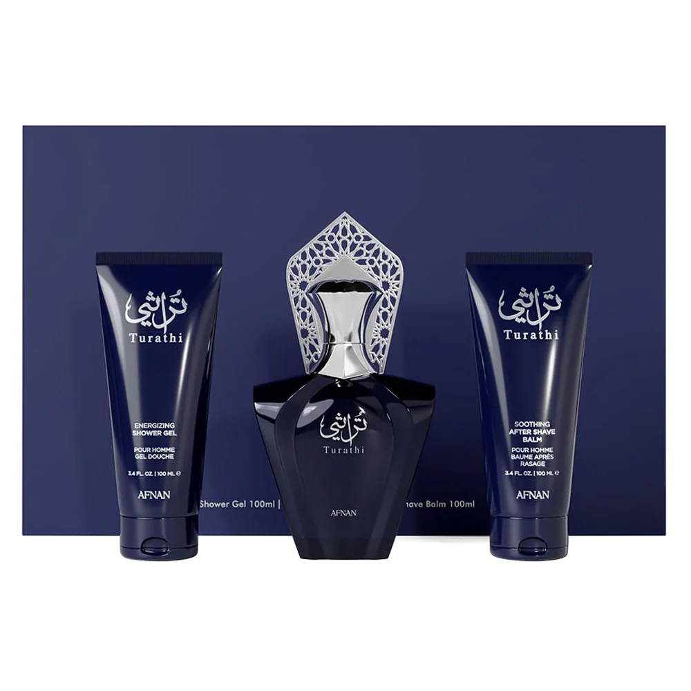 TURATHI HOME BLUE  GIFT SET (90ML EDP + 100ML  SHOWER GEL + 100ML BODY LOTION)