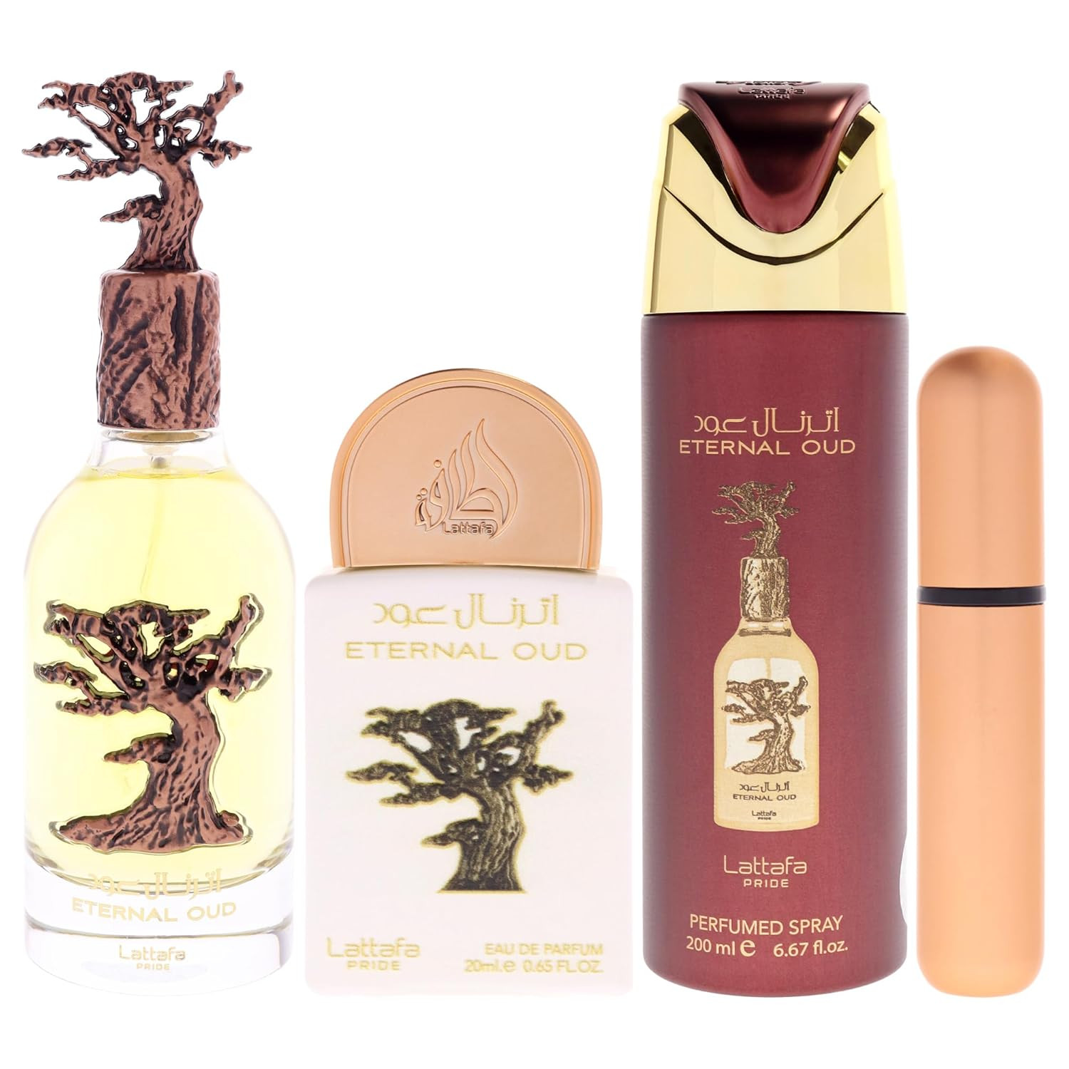 Gift Set Lattafa Pride Eternal Oud 320ml (100ml EDP + 20ml EDP + 200ml Deo) — Image 2