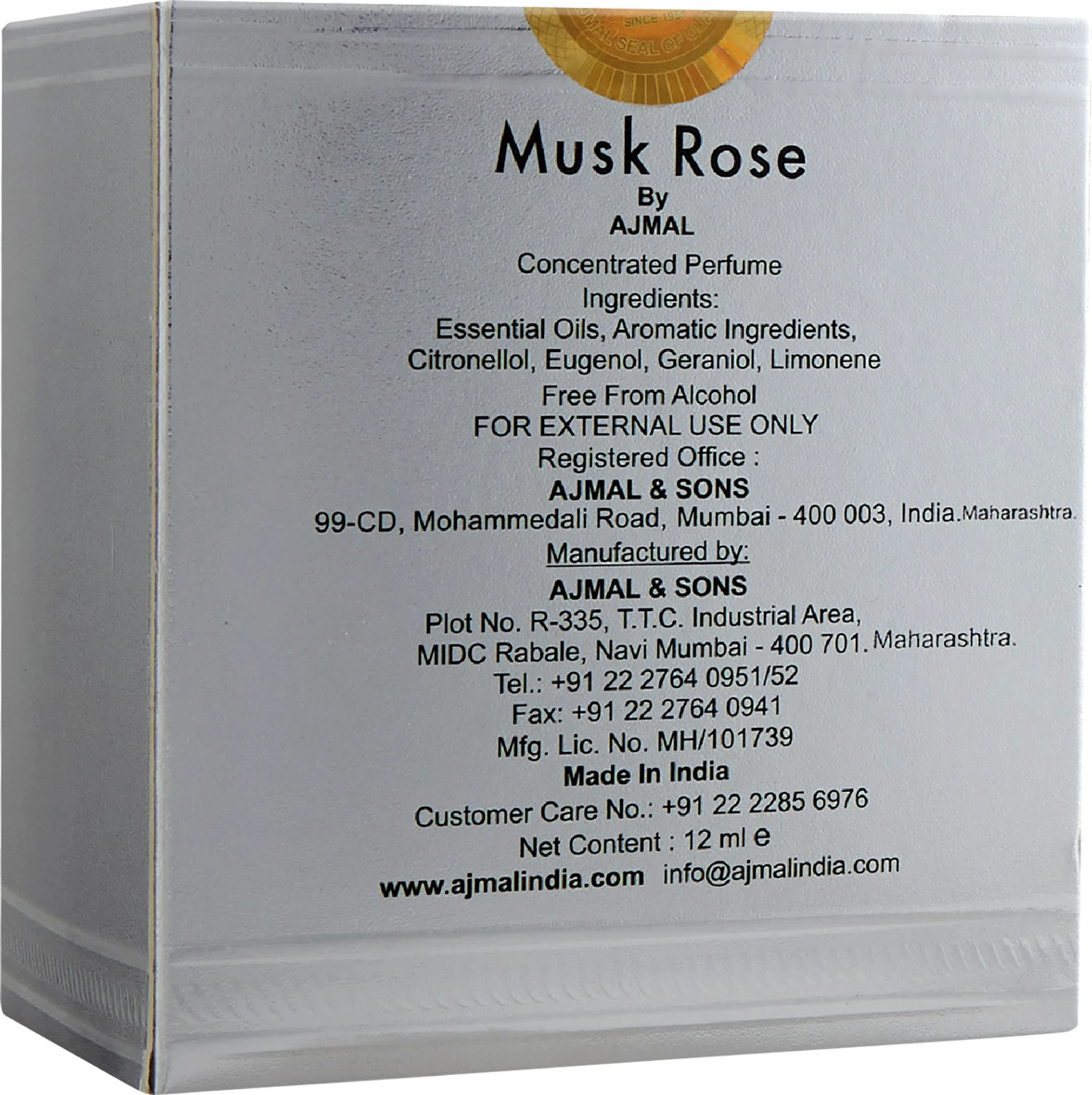 MUSK ROSE CONC PERFUME  12 ML — Image 4