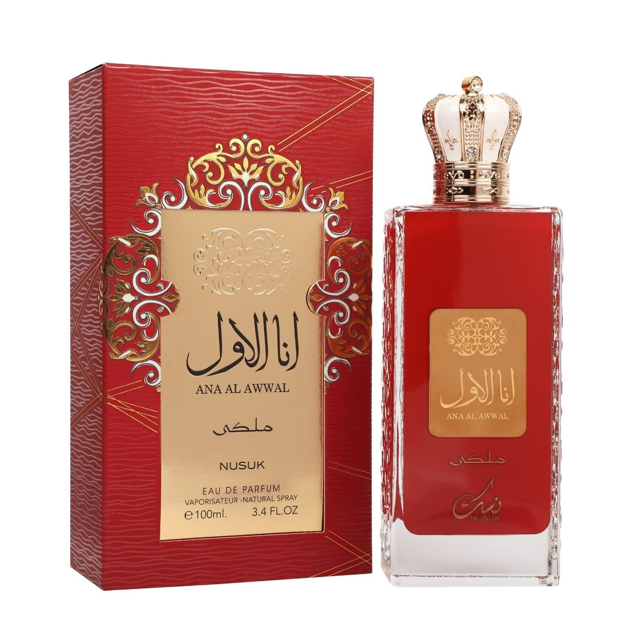 Nusuk Ana Al Awwal Malaki (Red) Eau De Parfum For Men & Women 100ml